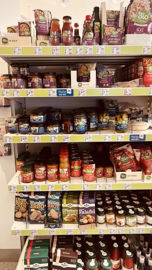  vegan product shelf  at DM Drogerie Markt - Sülldorfer Kirchenweg in Hamburg