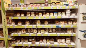 vegan product shelf  at DM Drogerie Markt - Sülldorfer Kirchenweg in Hamburg