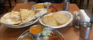 Veg Naan. Puri. Sabzi. Rice. Sambhar. Mix veg. at Govinda's - Edogawa-ku in Tokyo