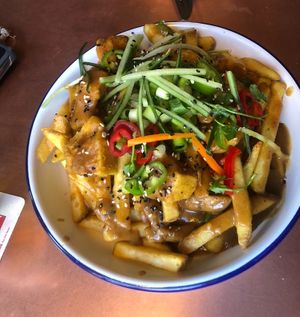 Fried banana blossom fries  at The Owl in Hartlepool