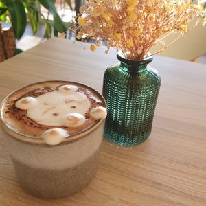 coffee latte at ECO DEL MAR in Blanes