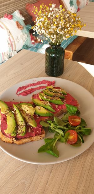 Velvet hummus toast at ECO DEL MAR in Blanes