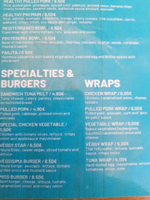 Burger and wraps at ECO DEL MAR in Blanes