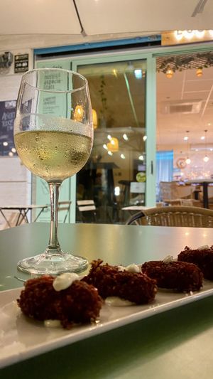 Croquetas de remolacha 🫶🏼  at ECO DEL MAR in Blanes