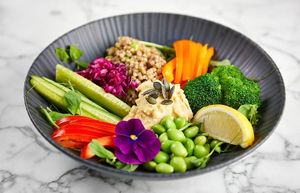 power-bowl-with-buckwheat-ginger-hummus-and-tahini-dressing. at Wild at Heart in Manchester