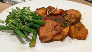 Sweet potato with cardamon sauce at Wild at Heart in Manchester