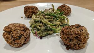 Veats with zoodles at Wild at Heart in Manchester