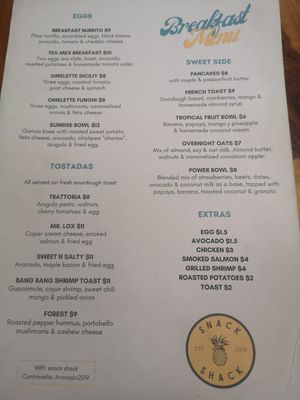 Menu 1 at Mahalo Snack Shack in Panama City