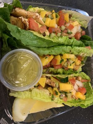 Grilled tacos with Mango salsa   at El Colibrí Restaurant and Deli in Salinas