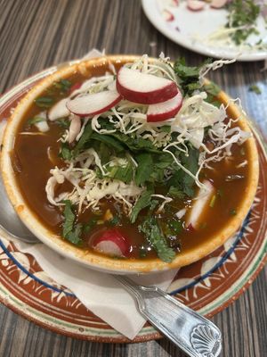 Vegan pozole 😍  at El Colibrí Restaurant and Deli in Salinas