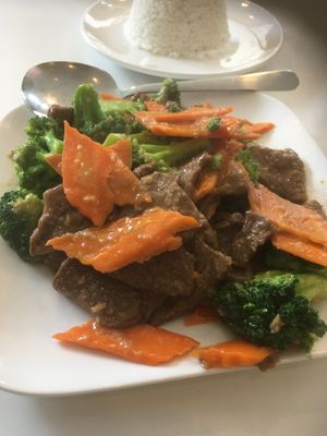 Beef and broccoli  at Walk the Wok in Portland