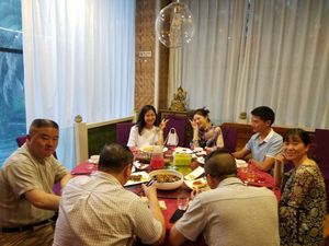 Very impressed Sichuan meat eaters. So.e eating vegan for the first time. at Vegan - Wei Gen in Chengdu