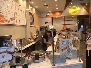 Serving counter at Pokeworks - 34th St in New York City