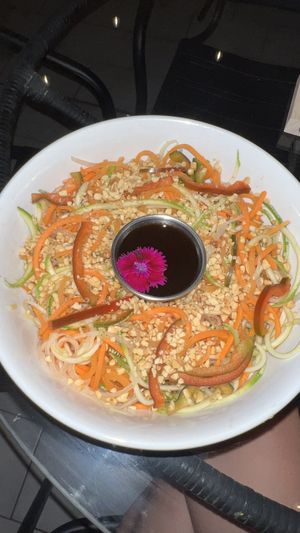 Pad Thai zoodles (probably the only item I wouldn’t get again!)  at Varuna Plant-Based Food & Juice Bar in Manuel Antonio