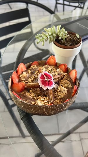Cacao smoothie bowl   at Varuna Plant-Based Food & Juice Bar in Manuel Antonio