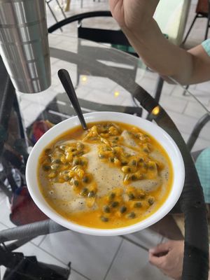 Nice cream with passion fruit   at Varuna Plant-Based Food & Juice Bar in Manuel Antonio