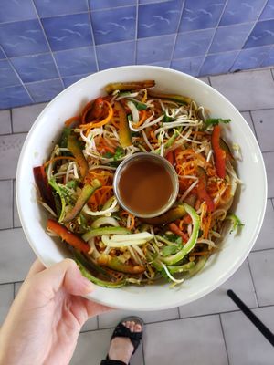 Pad Thai at Varuna Plant-Based Food & Juice Bar in Manuel Antonio