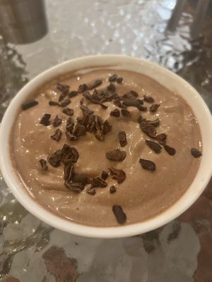 Ice cream of banana, something else I don’t remember and I asked if they could add chocolate, fabulous  at Varuna Plant-Based Food & Juice Bar in Manuel Antonio