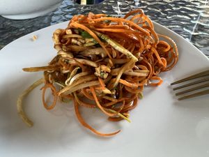 Pad Thai (only part of the serving)  at Varuna Plant-Based Food & Juice Bar in Manuel Antonio