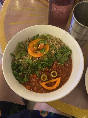 A beetroot chili   at Varuna Plant-Based Food & Juice Bar in Manuel Antonio