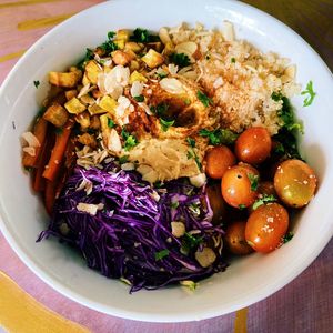 Healthy salad bowl with quinoa (can’t remember the name)  at Varuna Plant-Based Food & Juice Bar in Manuel Antonio