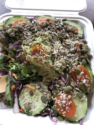 Nice big hearty salad  at Varuna Plant-Based Food & Juice Bar in Manuel Antonio