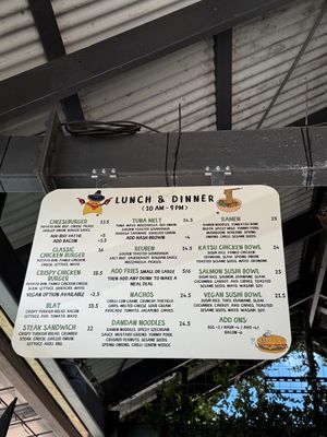 Menu  at Good Cartel in Broome