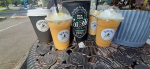 Our beautiful drinks from last summer ☺️ at Strange Brew in Kingston