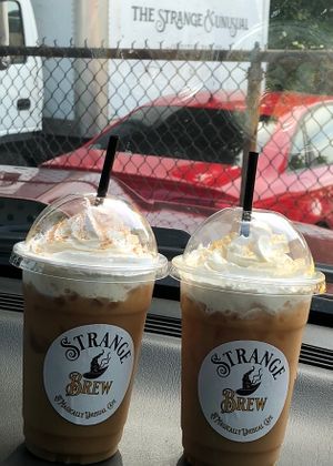 Pumpkin Juice and Butterbeer Lattes  at Strange Brew in Kingston