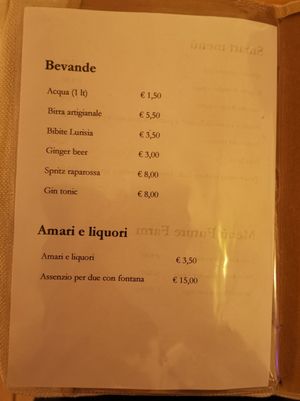 Drink selection at Raparossa  in Pezze Di Greco