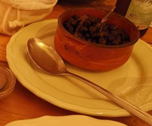 Starter 2/4: Zuppa di ceci neri (black chickpea soup) at Raparossa  in Pezze Di Greco