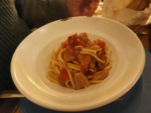 Pasta laganari fresca alla salsa di funghi porcini #Veganuary at Raparossa  in Pezze Di Greco