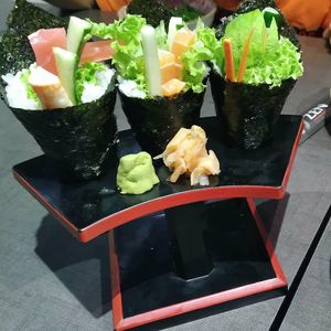 Cali temaki, salmon temaki & avocado temaki at Herbivore Japanese Vegetarian Restaurant in Central Singapore