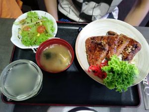 Unagi set at Herbivore Japanese Vegetarian Restaurant in Central Singapore