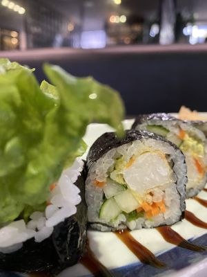 Ebi Tempura Maki at Herbivore Japanese Vegetarian Restaurant in Central Singapore