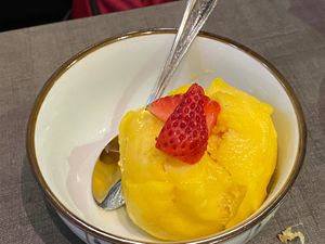 Mango sorbet   at Herbivore Japanese Vegetarian Restaurant in Central Singapore
