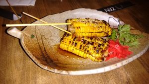 Grilled sweetcorn with teriyaki at Herbivore Japanese Vegetarian Restaurant in Central Singapore