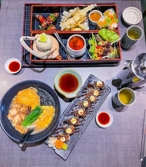 Bento, Ramen, Unagi Rolls  at Herbivore Japanese Vegetarian Restaurant in Central Singapore
