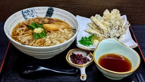 Tempura Soba at Herbivore Japanese Vegetarian Restaurant in Central Singapore