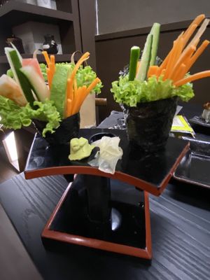 Delicious hand rolls!  at Herbivore Japanese Vegetarian Restaurant in Central Singapore