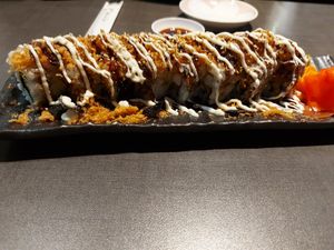 Crispy floss maki sushi at Herbivore Japanese Vegetarian Restaurant in Central Singapore