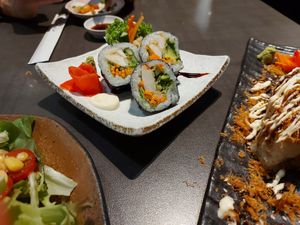 Tempura maki sushi at Herbivore Japanese Vegetarian Restaurant in Central Singapore