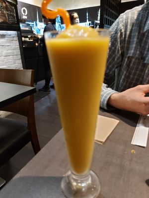 Mango smoothie at Herbivore Japanese Vegetarian Restaurant in Central Singapore