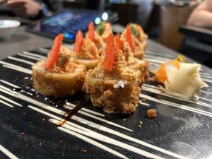 Chilli crab maki  at Herbivore Japanese Vegetarian Restaurant in Central Singapore