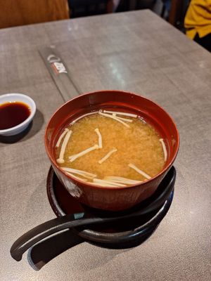 Miso soup (had to order from staff as not on the menu on tablet) at Herbivore Japanese Vegetarian Restaurant in Central Singapore