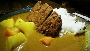 Katsu Curry Bento Set (close-up) at Herbivore Japanese Vegetarian Restaurant in Central Singapore