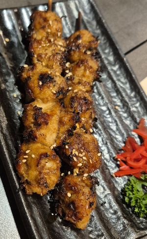 Yakitori skewers at Herbivore Japanese Vegetarian Restaurant in Central Singapore