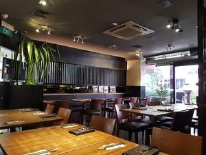 Dining area at Herbivore Japanese Vegetarian Restaurant in Central Singapore