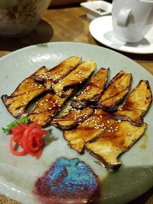 King oyster mushroom, way too sweet, too thin at Herbivore Japanese Vegetarian Restaurant in Central Singapore