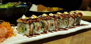 Unagi roll - our favorite of all the dishes we ordered at Herbivore Japanese Vegetarian Restaurant in Central Singapore